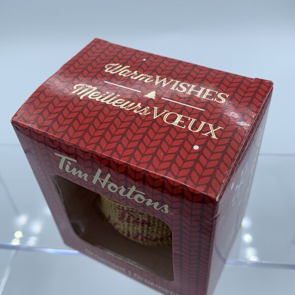 Tim Hortons Burlap Bag of Coffee Beans Holiday Ornament - Original Box - Picture 6 of 7